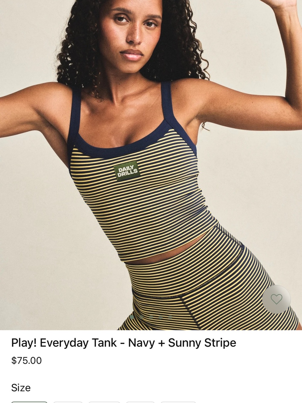 Daily Drills Navy Sunny Stripe Tank & leggings XS